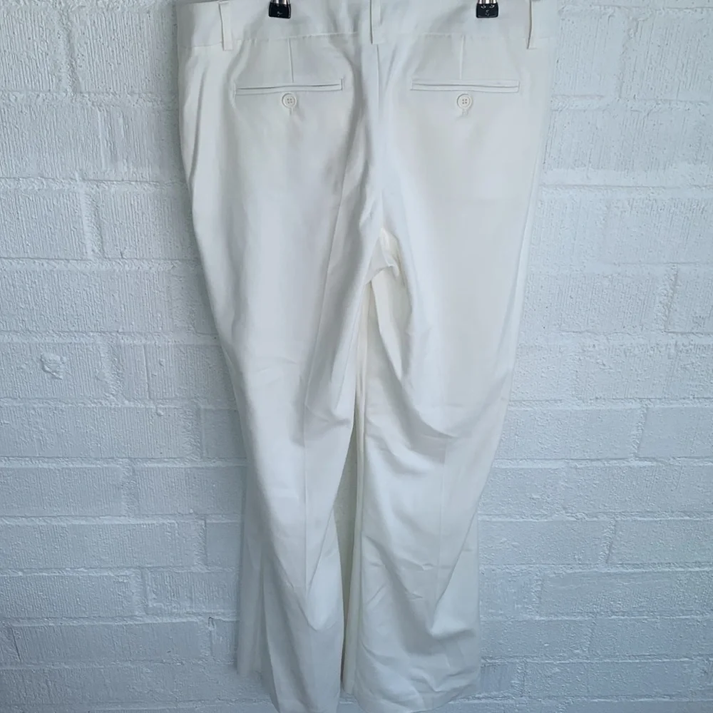 Harve Benard White Pleated High Rise Trouser Pants sz 8